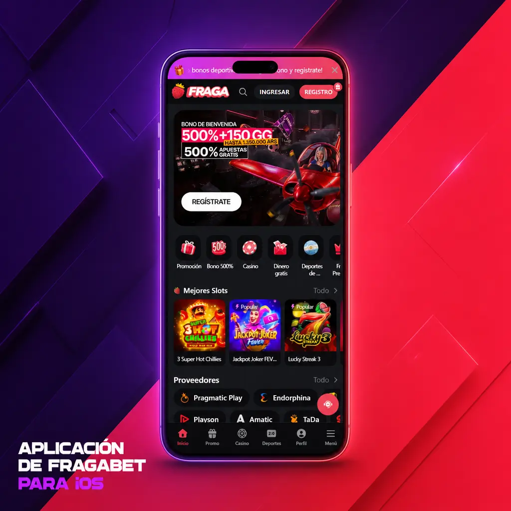 Captura de pantalla de la app Fragabet para iOS, instalable como PWA desde Safari en iPhone con iOS 14 o superior.