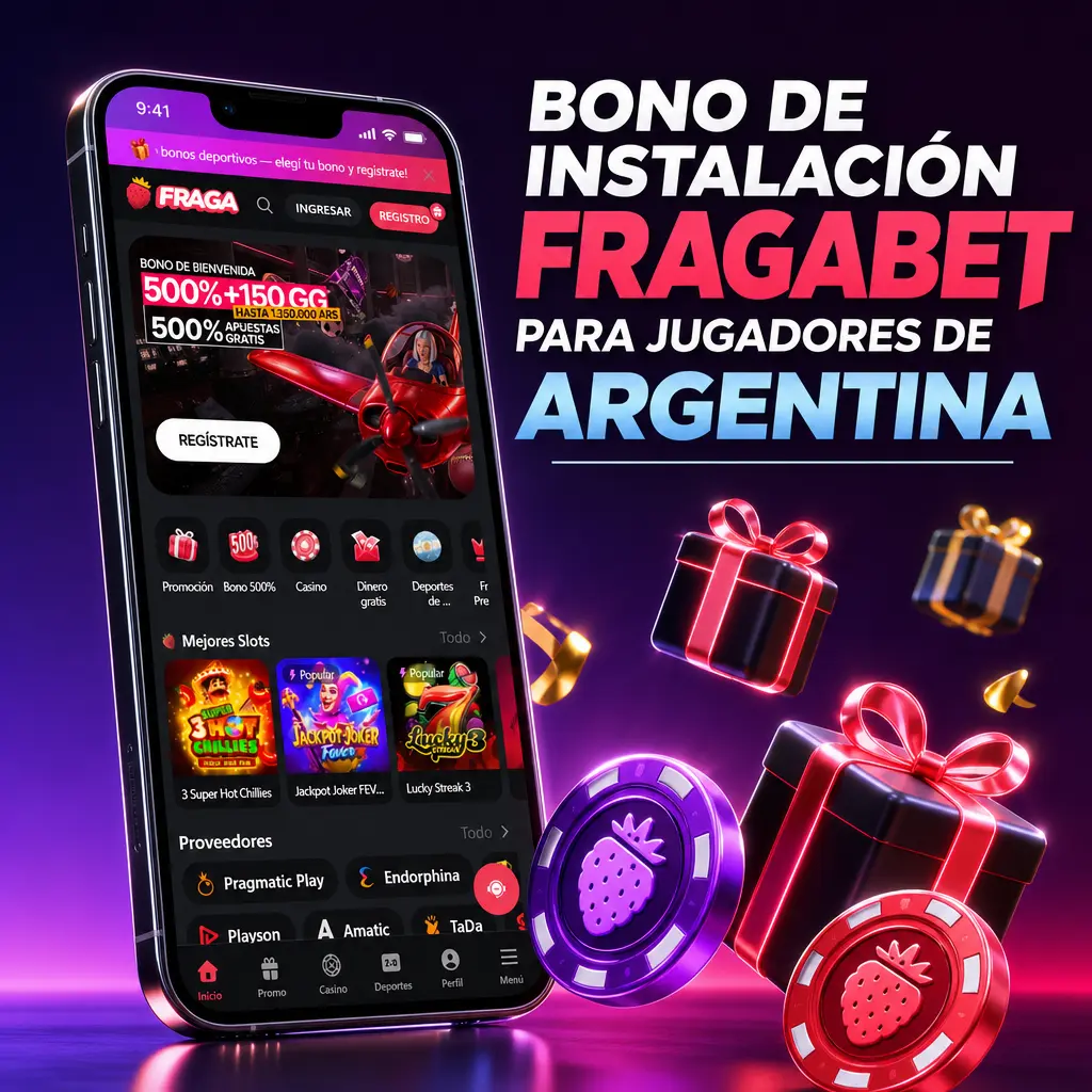 Bono de instalación Fragabet: 1.350.000 ARS y 500 giros gratis para jugadores argentinos en cinco depósitos