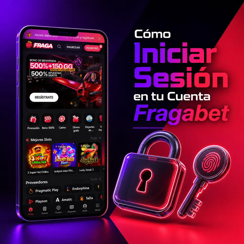 Pasos para iniciar sesión en Fragabet: ingresá usuario o correo, escribí tu contraseña y accedé a tu cuenta y bonos.