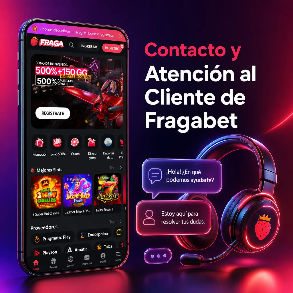 Atención al cliente de Fragabet: soporte 24/7 por chat, correo y Telegram para consultas sobre depósitos, retiros y bonos