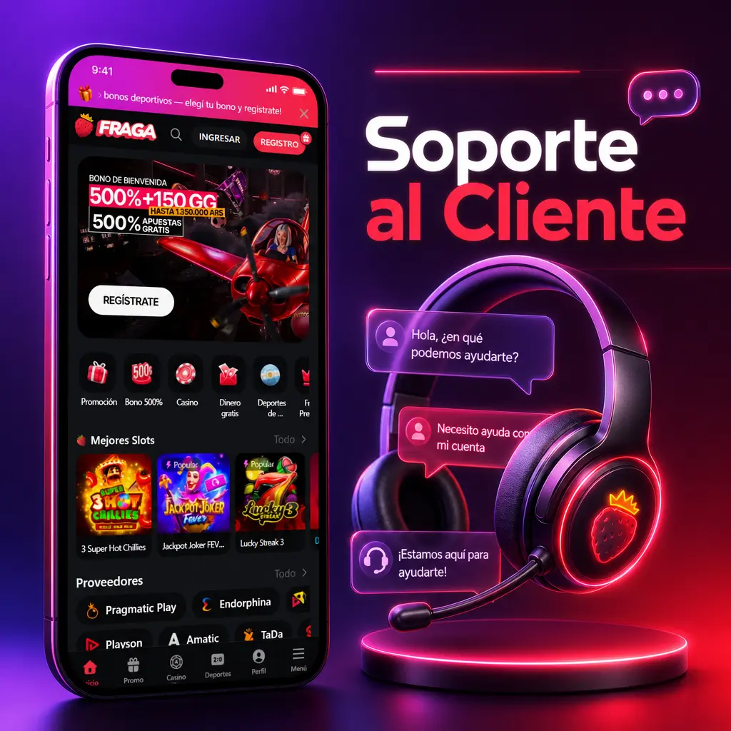 Equipo de soporte de Fragabet para consultas sobre depósitos, retiros y verificación de cuenta: chat, email y WhatsApp